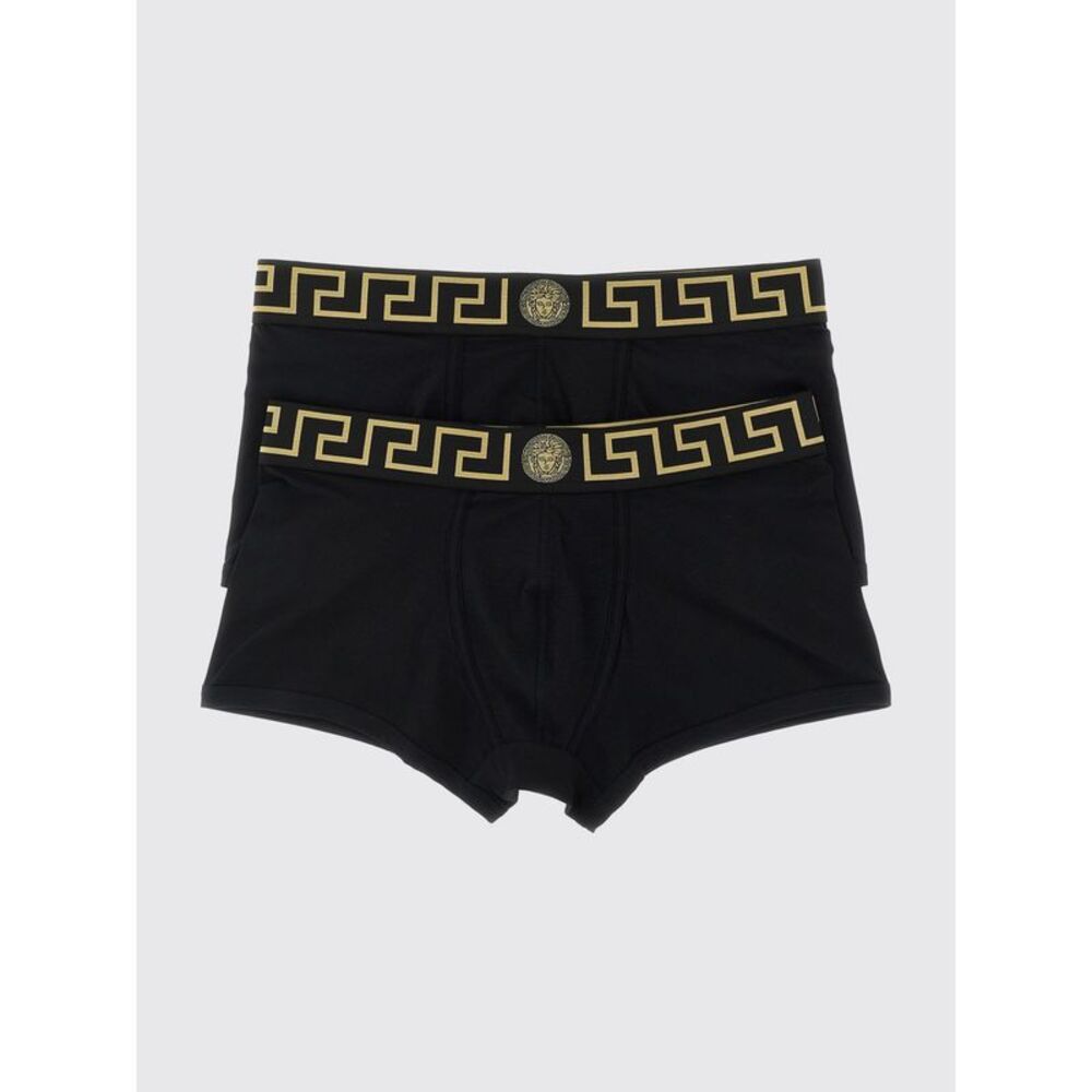 Versace Men Versace Set Of Two Stretch-Cotton Boxer Briefs With Greca Waistband